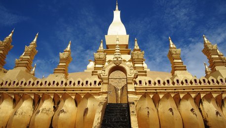 Golden pagada in Wat Pha-That Luang, Vientiane, Laos.